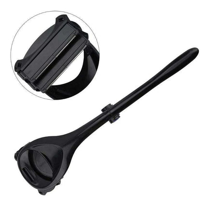 Men's Premium Grooming Set: Back & Body Shaver with Exfoliating Brush & Extra Blades