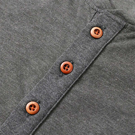 Men Casual Button Henley Long Sleeve - Très Elite