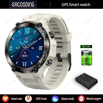 Men's 2024 Outdoor GPS Fitness Smartwatch with Heart Rate Monitor and Waterproof Features - Très Elite