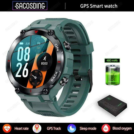 Men's 2024 Outdoor GPS Fitness Smartwatch with Heart Rate Monitor and Waterproof Features - Très Elite