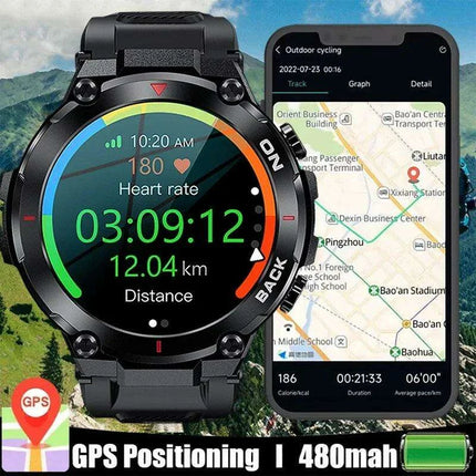 Men's 2024 Outdoor GPS Fitness Smartwatch with Heart Rate Monitor and Waterproof Features - Très Elite