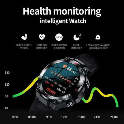 Men's 2024 Outdoor GPS Fitness Smartwatch with Heart Rate Monitor and Waterproof Features - Très Elite