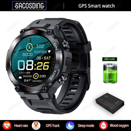 Men's Advanced GPS Fitness Smartwatch with Heart Rate Monitoring and IP68 Waterproofing - Activity Tracker for Android & iOS - Très Elite