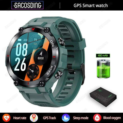 Men's Advanced GPS Fitness Smartwatch with Heart Rate Monitoring and IP68 Waterproofing - Activity Tracker for Android & iOS - Très Elite