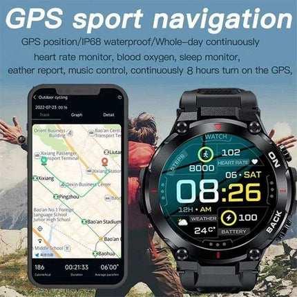 Men's Advanced GPS Fitness Smartwatch with Heart Rate Monitoring and IP68 Waterproofing - Activity Tracker for Android & iOS - Très Elite