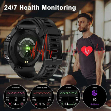 Men's Advanced GPS Fitness Smartwatch with Heart Rate Monitoring and IP68 Waterproofing - Activity Tracker for Android & iOS - Très Elite