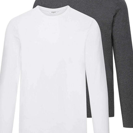 Men's Basic Long Sleeve Undershirt 2-Pack – Cotton Stretch Comfort - Très Elite