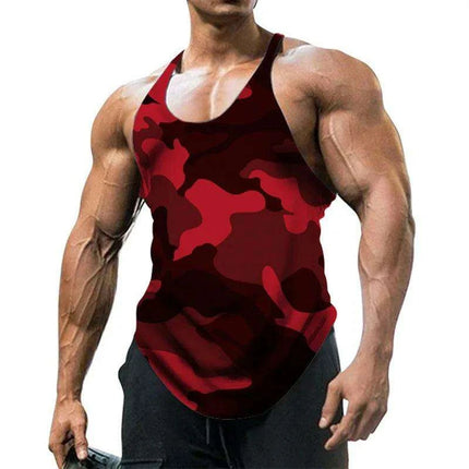 Men's Camo Sleeveless Fitness Tank Top - Ultimate Summer Workout Vest - Très Elite