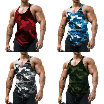 Men's Camo Sleeveless Fitness Tank Top - Ultimate Summer Workout Vest - Très Elite
