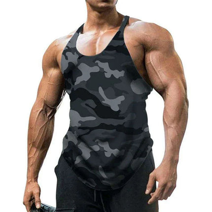 Men's Camo Sleeveless Fitness Tank Top - Ultimate Summer Workout Vest - Très Elite