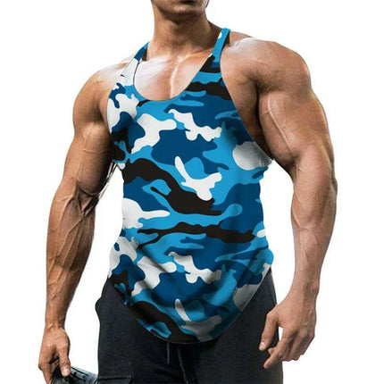 Men's Camo Sleeveless Fitness Tank Top - Ultimate Summer Workout Vest - Très Elite