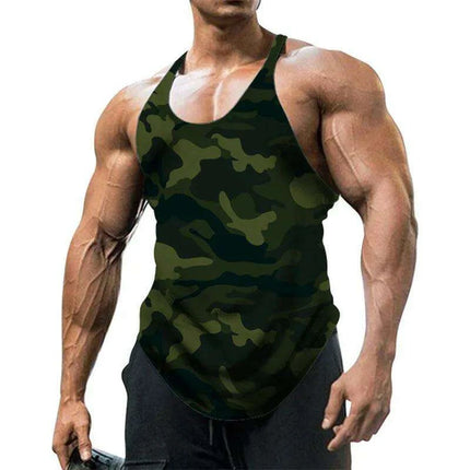 Men's Camo Sleeveless Fitness Tank Top - Ultimate Summer Workout Vest - Très Elite