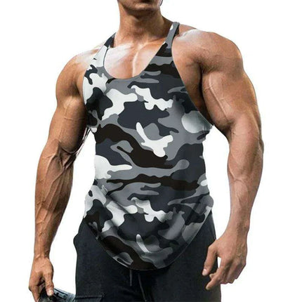 Men's Camo Sleeveless Fitness Tank Top - Ultimate Summer Workout Vest - Très Elite