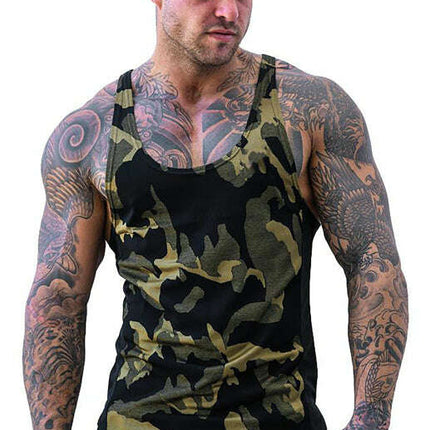 Men's Camouflage Print Breathable Quick Dry Sleeveless Tank Top