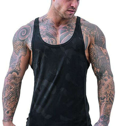 Men's Camouflage Print Breathable Quick Dry Sleeveless Tank Top