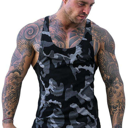 Men's Camouflage Print Breathable Quick Dry Sleeveless Tank Top