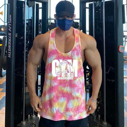 Men's Camouflage Y-Back Stringer Tank - Stylish Fitness Top for Gym and Bodybuilding - Très Elite