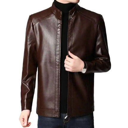 Men's Chic Faux Leather Motorcycle Jacket - Très Elite