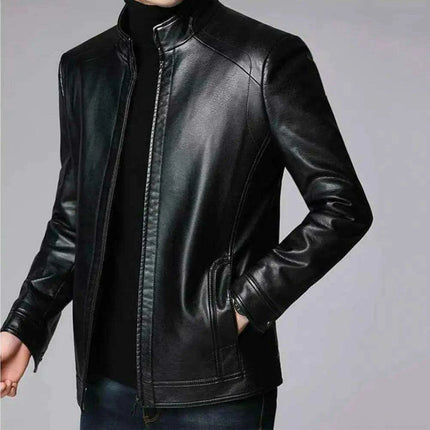 Men's Chic Faux Leather Motorcycle Jacket - Très Elite