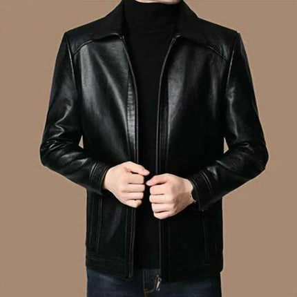 Men's Chic Faux Leather Motorcycle Jacket - Très Elite