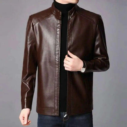 Men's Chic Faux Leather Motorcycle Jacket - Très Elite