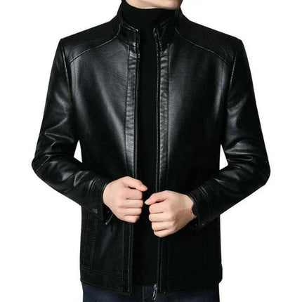 Men's Chic Faux Leather Motorcycle Jacket - Très Elite