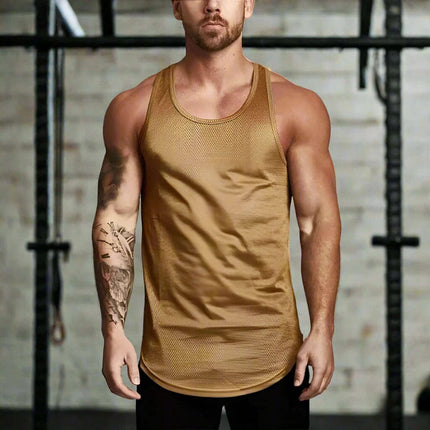 Men's Cool-Dry Mesh Gym Tank - Sleek Sleeveless Bodybuilding Vest for Summer - Très Elite