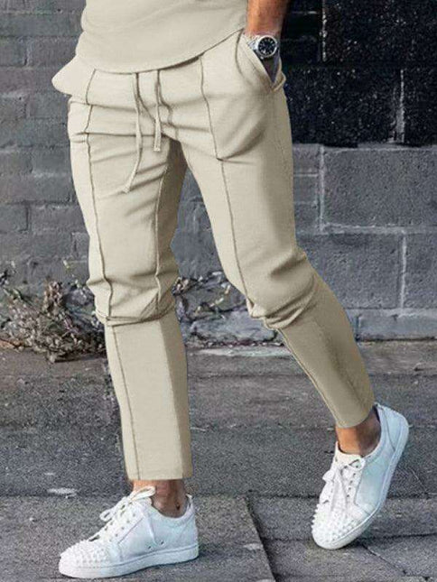 Men's Cozy Lounge Set: Long Sleeve Tee and Matching Pants for Ultimate Comfort