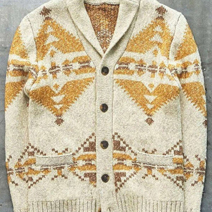 Men's Ethnic Pattern Knit Cardigan - Très Elite