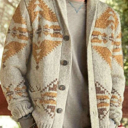 Men's Ethnic Pattern Knit Cardigan - Très Elite