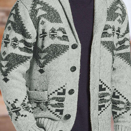 Men's Ethnic Pattern Knit Cardigan - Très Elite