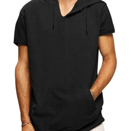 Men's Fashionable Lightweight Short Sleeve Hooded Sweatshirt for Spring and Summer - Très Elite