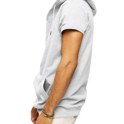 Men's Fashionable Lightweight Short Sleeve Hooded Sweatshirt for Spring and Summer - Très Elite