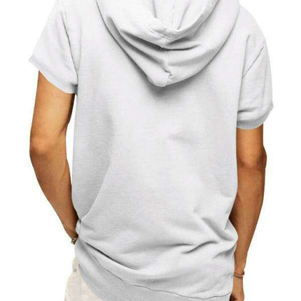 Men's Fashionable Lightweight Short Sleeve Hooded Sweatshirt for Spring and Summer - Très Elite