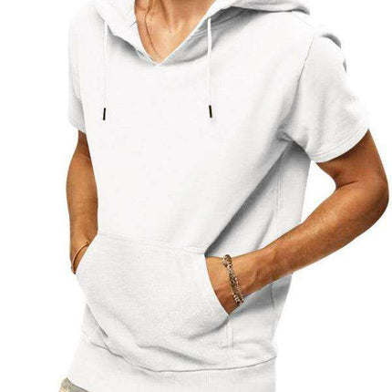 Men's Fashionable Lightweight Short Sleeve Hooded Sweatshirt for Spring and Summer - Très Elite