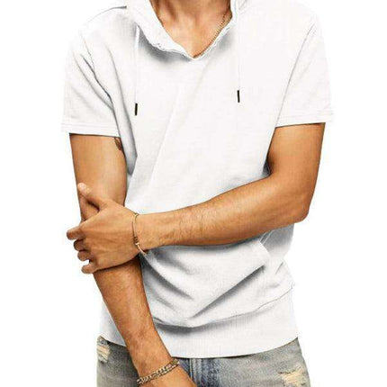Men's Fashionable Lightweight Short Sleeve Hooded Sweatshirt for Spring and Summer - Très Elite