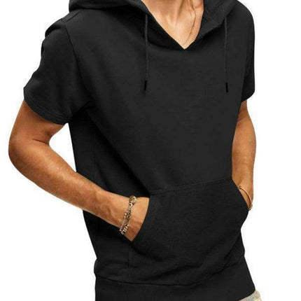 Men's Fashionable Lightweight Short Sleeve Hooded Sweatshirt for Spring and Summer - Très Elite