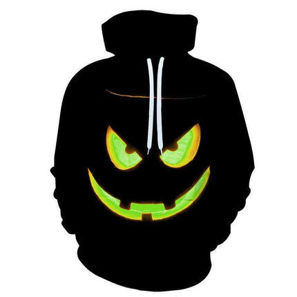 Men's Halloween Pumpkin Print Hoodie - Très Elite