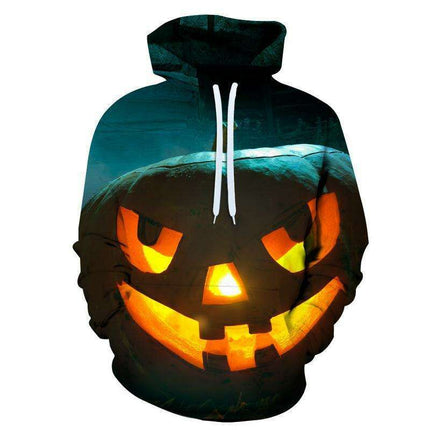 Men's Halloween Pumpkin Print Hoodie - Très Elite