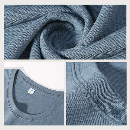 Men's Heavyweight Cotton O-neck Long-sleeved T-shirt - Solid Color Casual Top for Spring and Autumn Couples - Très Elite