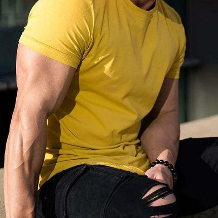 Men's High-Quality Cotton Short Sleeve Workout T-Shirt for Summer Fitness and Gym Activities - Très Elite