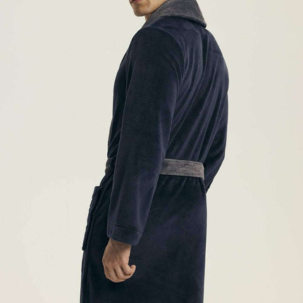 Men’s Knee-Length Bathrobe with Pockets – Model 219797 - Très Elite