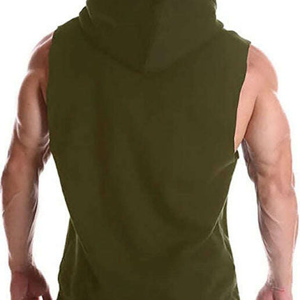 Men's Knit Sleeveless Lace-Up Hoodie - Très Elite