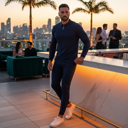 Men's Lapel Long Sleeve Suit Set — Jacket & Trousers, 7 Colours