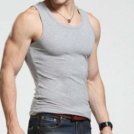 Men's Large Cotton Sleeveless Gym Tank Tops - Bodybuilding Muscle Vests for Fitness - Très Elite