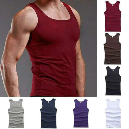 Men's Large Cotton Sleeveless Gym Tank Tops - Bodybuilding Muscle Vests for Fitness - Très Elite