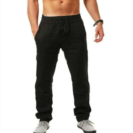 Men's Lightweight Linen Joggers - Ultimate Summer Activewear for Fitness Aficionados - Très Elite
