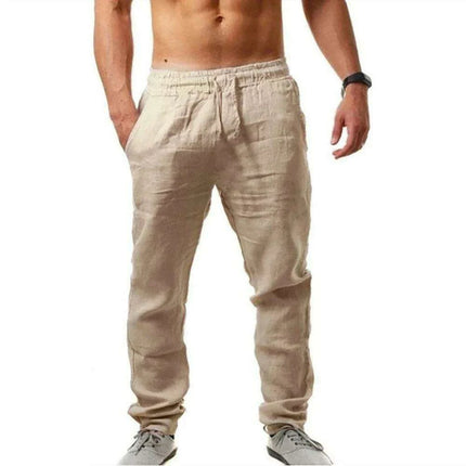 Men's Lightweight Linen Joggers - Ultimate Summer Activewear for Fitness Aficionados - Très Elite