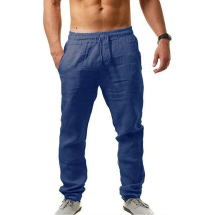 Men's Lightweight Linen Joggers - Ultimate Summer Activewear for Fitness Aficionados - Très Elite