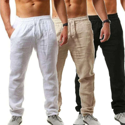 Men's Lightweight Linen Joggers - Ultimate Summer Activewear for Fitness Aficionados - Très Elite